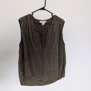H&M Olive Sleeveless Blouse
